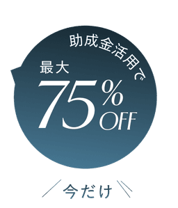 助成金活用で最大75%OFF 今だけ